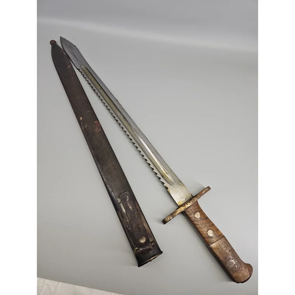 Rare New WWI Swiss Model 1914 Sawback Schmidt Rubin Bayonet H.S. Hans Steimer